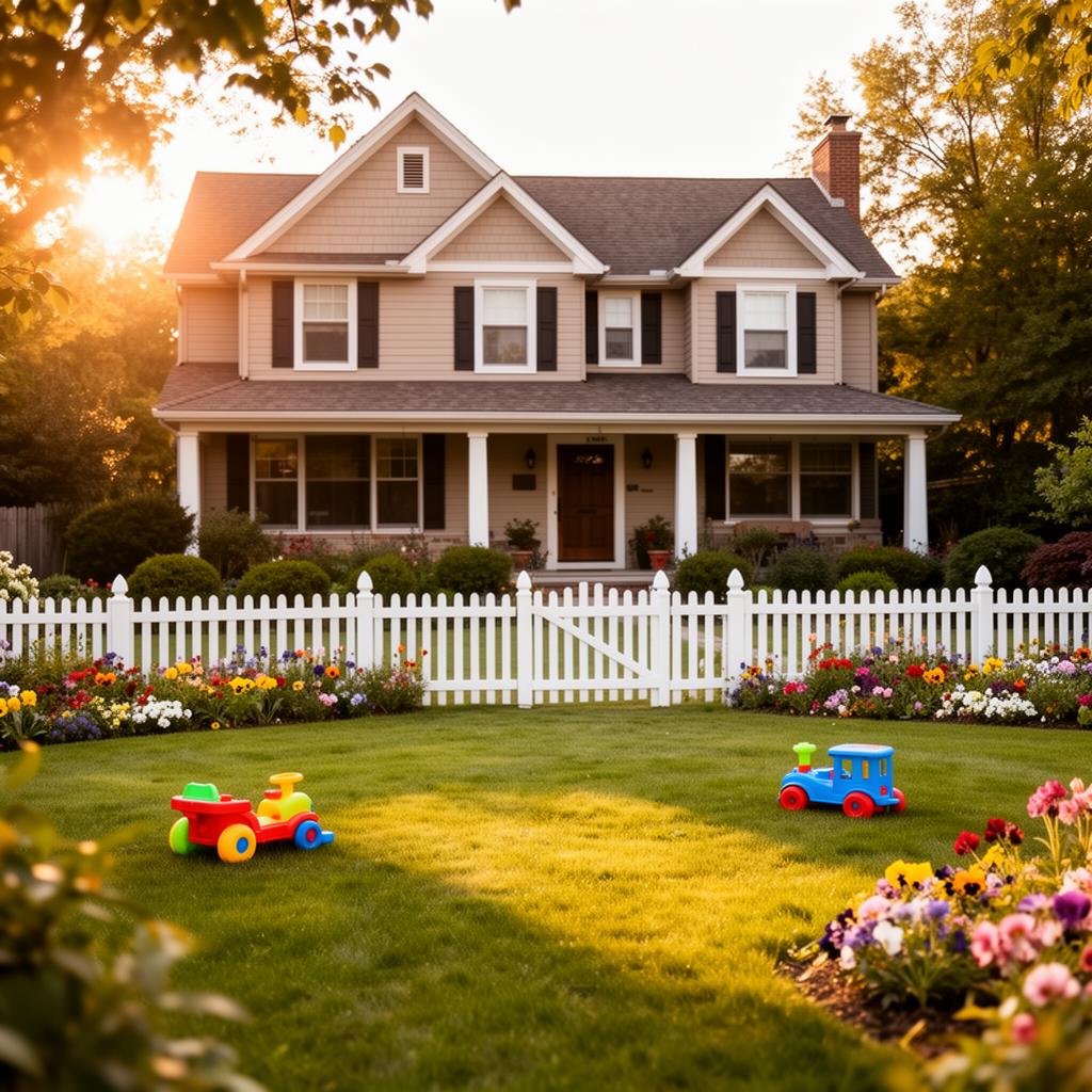 Pristine front lawn with garden beds